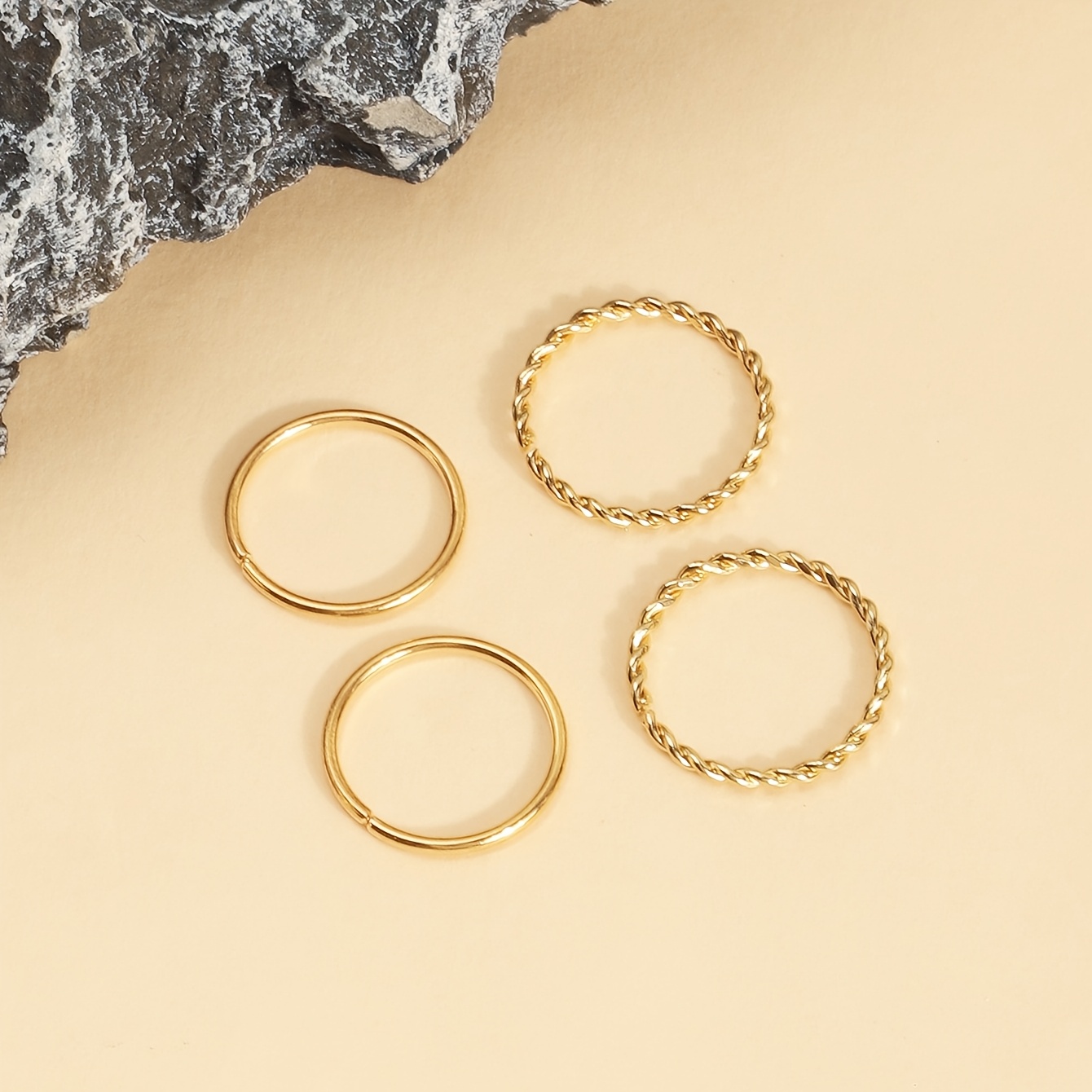 4pc Minimalist Open-end Toe Rings Set for Beach Vacation
